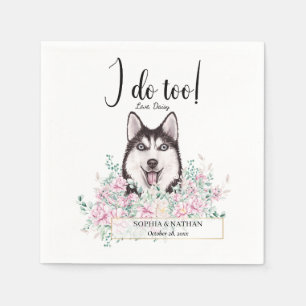 Serviette En Papier Husky Chien Mariage Cocktail Napkins