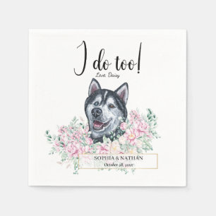 Serviette En Papier Husky Chien Mariage Cocktail Napkins