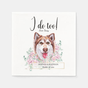 Serviette En Papier Husky Chien Mariage Cocktail Napkins
