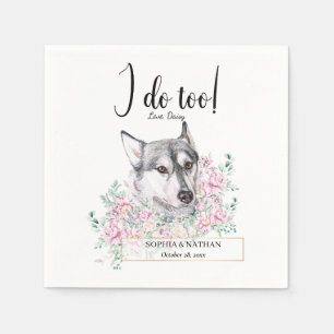 Serviette En Papier Husky Chien Mariage Cocktail Napkins