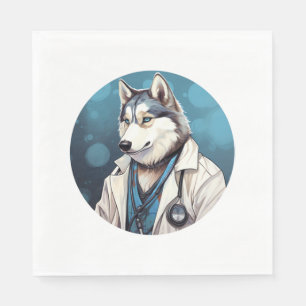 Serviette En Papier Husky Dog Doctor