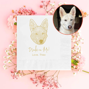 Serviette En Papier Husky Sibir Chien Boisson Personnalisée Sur Moi