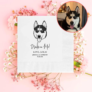 Serviette En Papier Husky Sibir Chien Boissons personnalisées sur moi