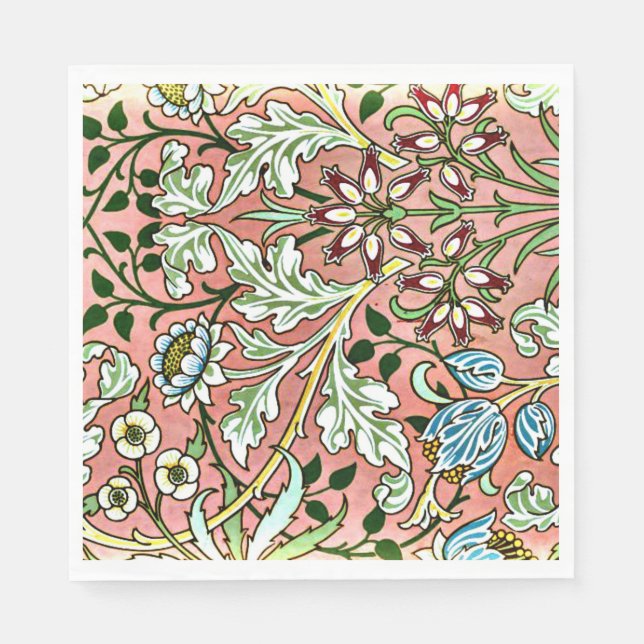 Serviette En Papier Hyacinth, un motif de William Morris, (Devant)