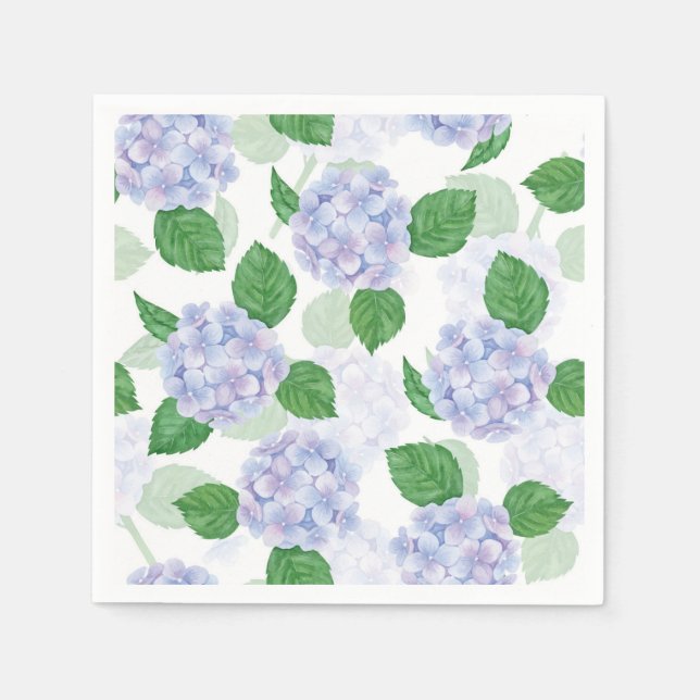 Serviette en papier Hydrangea Bleu, Fournitures de (Devant)