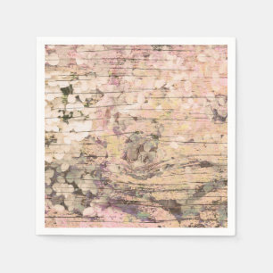 Serviette En Papier Hydrangea Floral Sepia Tan Ferme Bois Vintage