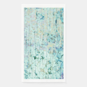 Serviette En Papier Hydrangea Floral Turquoise Pays Bois Vintage