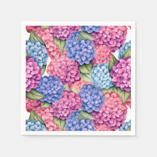 Serviette en papier Hydrangea rose, douche de mari