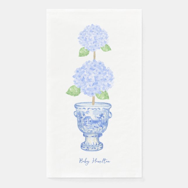 Serviette En Papier Hydrangea Topiary Chinoiserie Guest Tower (Devant)