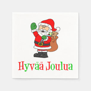 Serviette En Papier Hyvaa Joulua Finlande Père Noël de Noël
