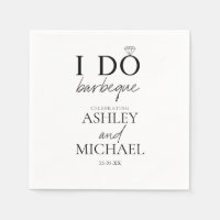 I DO BBQ Black & White Simple Engagement Party