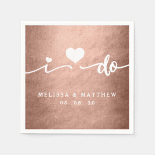 Serviette En Papier I Do Rose Gold Glamor Mariage Papier Napkin
