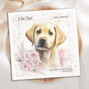 Serviette En Papier I Do Too Labrador Retriever Floral Chien Mariage