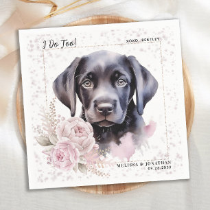 Serviette En Papier I Do Too Labrador Retriever Floral Chien Mariage