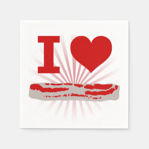 Serviette En Papier I Heart bacon