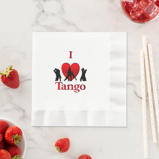 Serviette En Papier I Heart Tango (En situation)