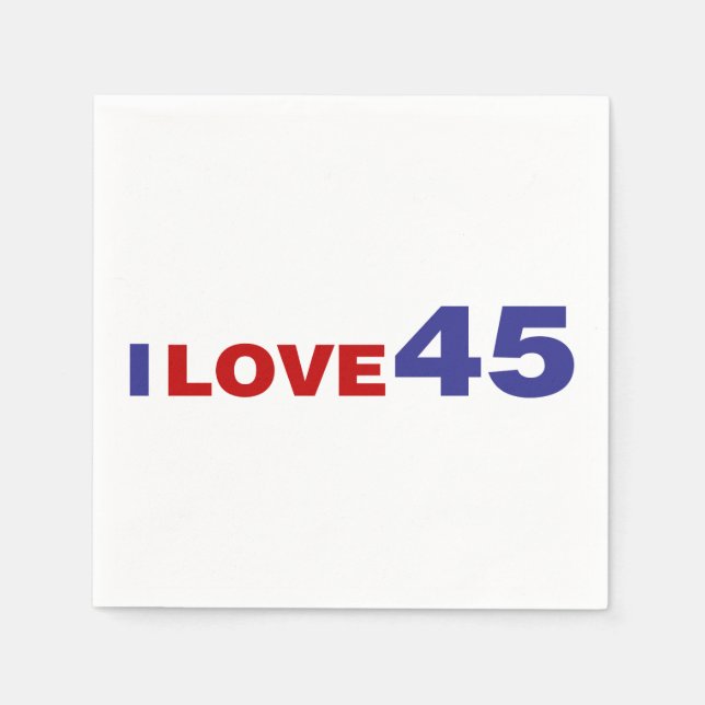 Serviette En Papier I Love 45 (Devant)