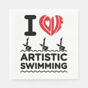 Serviette En Papier I Love Artistic Swimmer Synchro