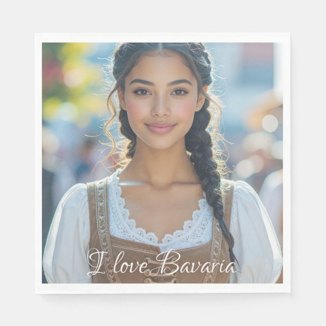 SERVIETTE EN PAPIER I LOVE BAVARIA (Devant)