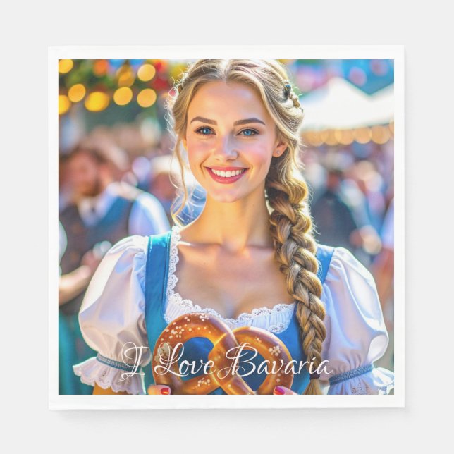 SERVIETTE EN PAPIER I LOVE BAVARIA (Devant)