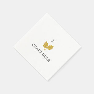 Serviette En Papier I Love Craft Beer cocktail napkin