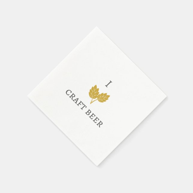 Serviette En Papier I Love Craft Beer cocktail napkin (Coin)