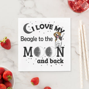 Serviette En Papier I Love My Beagle to the Moon and Back Napkins