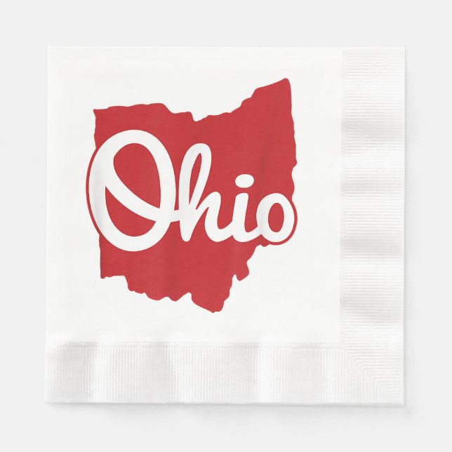 Serviette En Papier I love My Ohio Home Script Ohio (Devant)