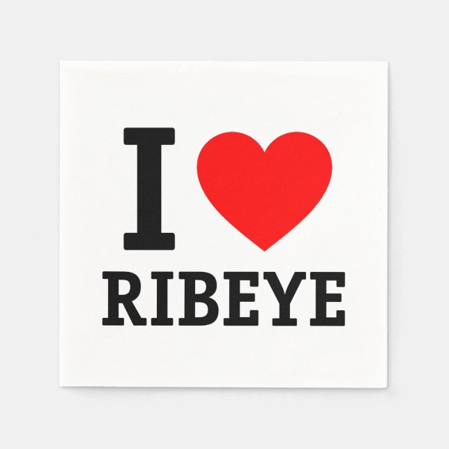 Serviette En Papier I Love Ribeye (Devant)