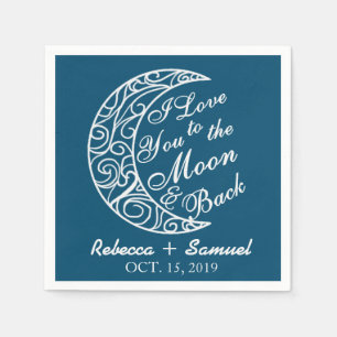 Serviette En Papier "I Love You To The Moon and Back" Mariage personna