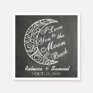 Serviette En Papier "I Love You To The Moon and Back" Mariage personna
