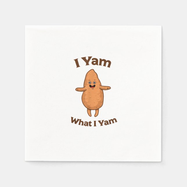 Serviette En Papier I Yam What I Yam Dancing Sweet Potato Thanksgiving (Devant)