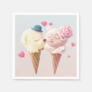 Serviette En Papier Ice Cream Love