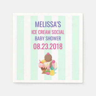 Serviette En Papier Ice Cream Social Baby shower Event