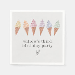 Serviette En Papier Icecream arc-en-ciel