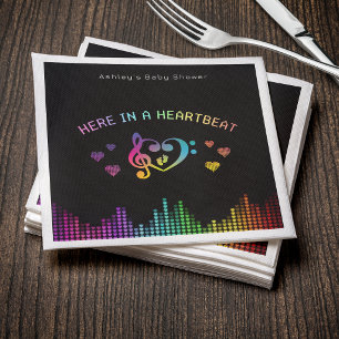 Serviette En Papier Ici dans un Arc-en-Ciel de Musique pour Bébé à Cœu