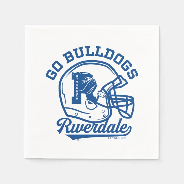 Serviette En Papier Icône de casque de football Go Bulldogs (Devant)