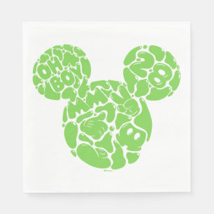 Serviette En Papier Icône Liquide de Mickey Mouse Vert