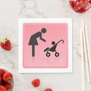 Serviette En Papier Icône Mère Et Enfant