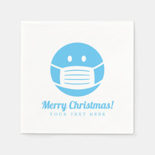 Serviette En Papier Icône souriante du masque de Noël Joyeux Personnal