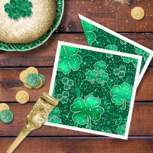 Serviette En Papier ID Motif Shamrock brillant289
