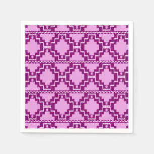 Serviette En Papier Ikat Aztec Motif - Amethyst violet et violet