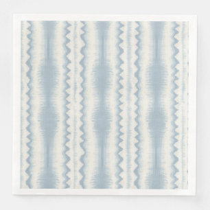 Serviette En Papier Ikat Bleu Poudre, Rayure de Table à Plumes