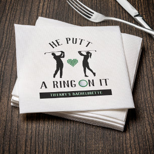 Serviette En Papier Il a mis une bague dessus Golf Enterrement de vie