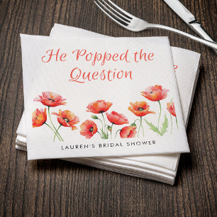 Serviette En Papier Il a posé la question Fleur de pavot Baby Shower