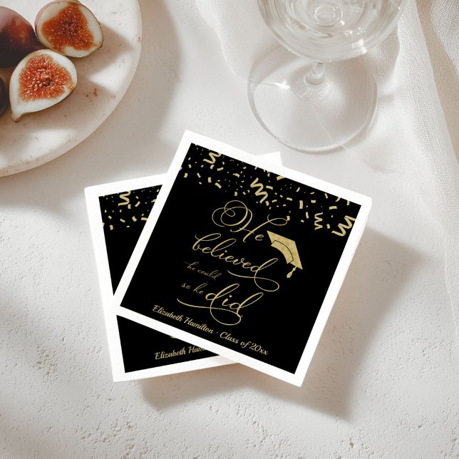 Serviette En Papier Il croyait qu'il pouvait faire la Grad Party (Créateur téléchargé)