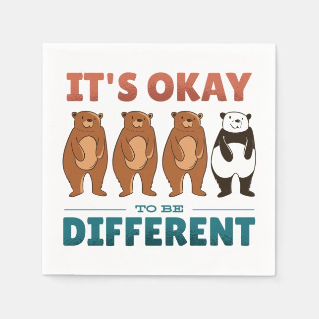 Serviette En Papier Il est bon d'être différent Invitation (Devant)