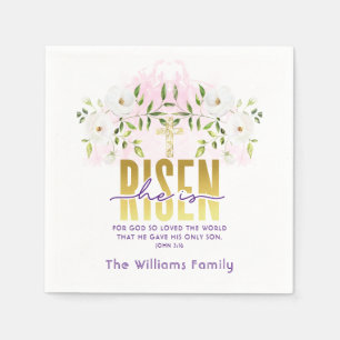 Serviette En Papier Il Est Ressuscité Citation Religieuse Chrétienne P