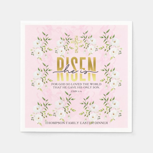 Serviette En Papier Il Est Ressuscité Citation Religieuse Chrétienne P (Devant)