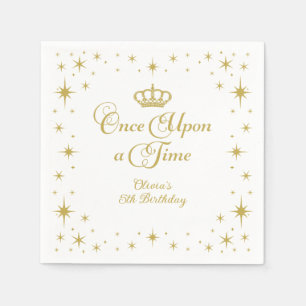 Serviette En Papier Il était une fois Gold Princess Anniversaire